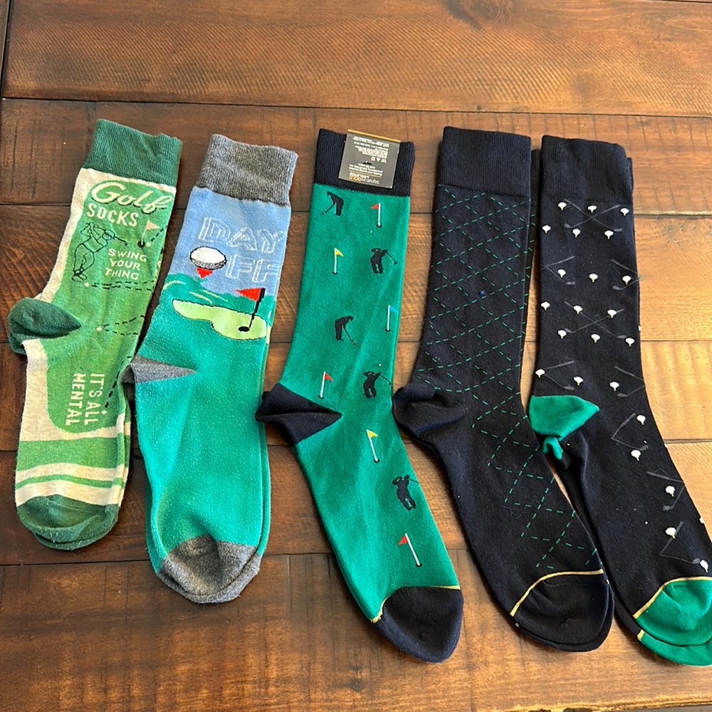 5 pair golf ⛳️ themed socks